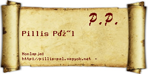 Pillis Pál névjegykártya